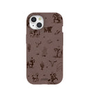Coque Wild Frontier marron chocolat pour iPhone 15