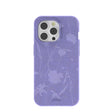 Coque pour iPhone 14 Pro avec broderies de fleurs sauvages lavande