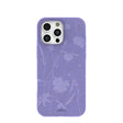 Coque pour iPhone 16 Pro Max avec broderies de fleurs sauvages lavande