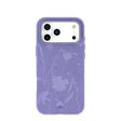 Coque pour iPhone 17 Pro Max avec broderies de fleurs sauvages lavande
