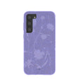 Coque pour Samsung Galaxy S23+ (Plus) avec broderies de fleurs sauvages lavande