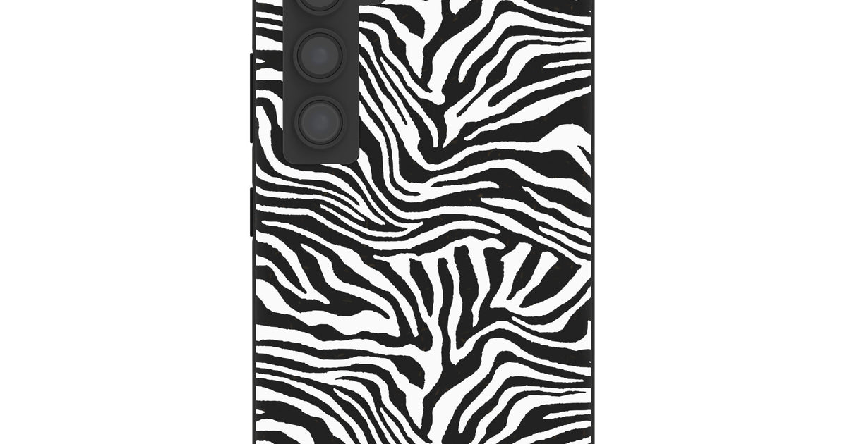 Black Zebra Lines Samsung Galaxy S23 Case