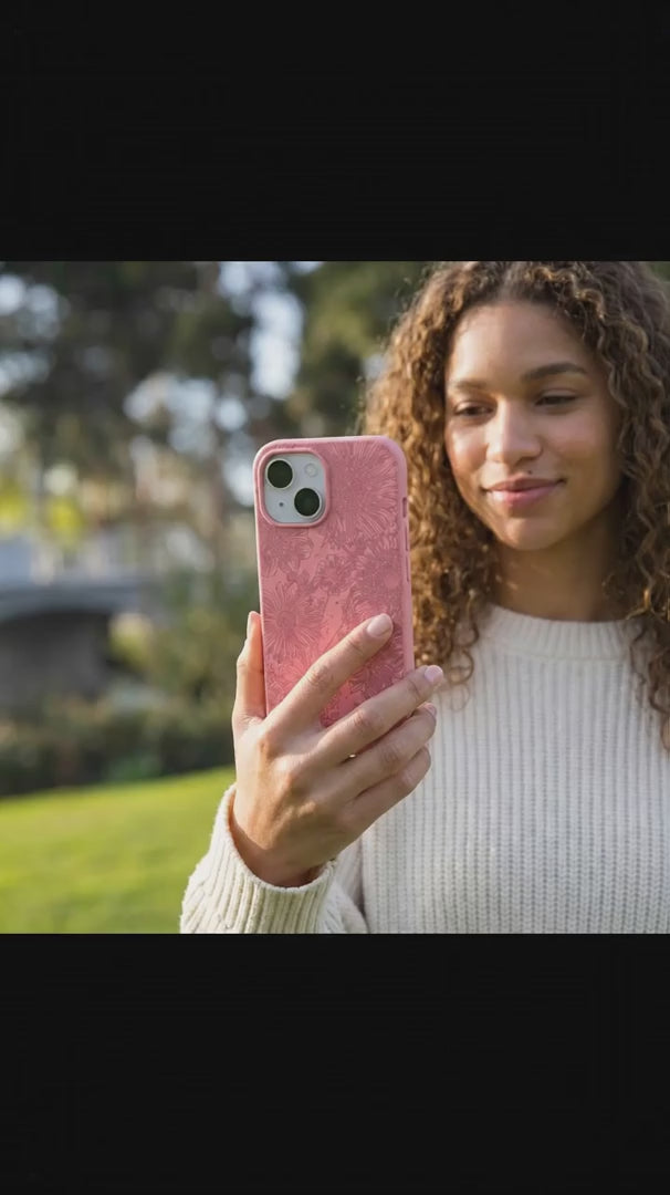 Bubblegum Pink Flora iPhone 15 Case - Product video demonstration