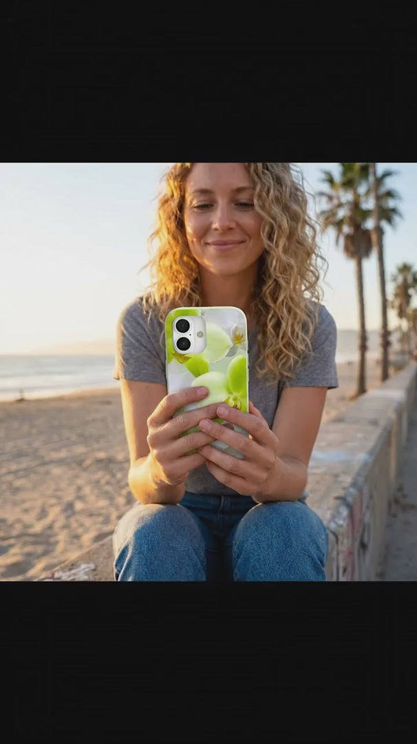Sage Green Orchid Blooms iPhone 16 Pro Case - Product video demonstration
