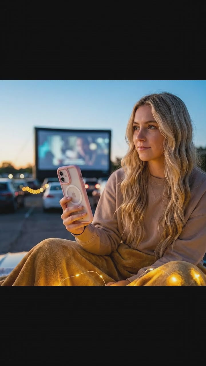 Clear iPhone 17 Case with Petal Pink Ridge (MagSafe Included) - Product video demonstration