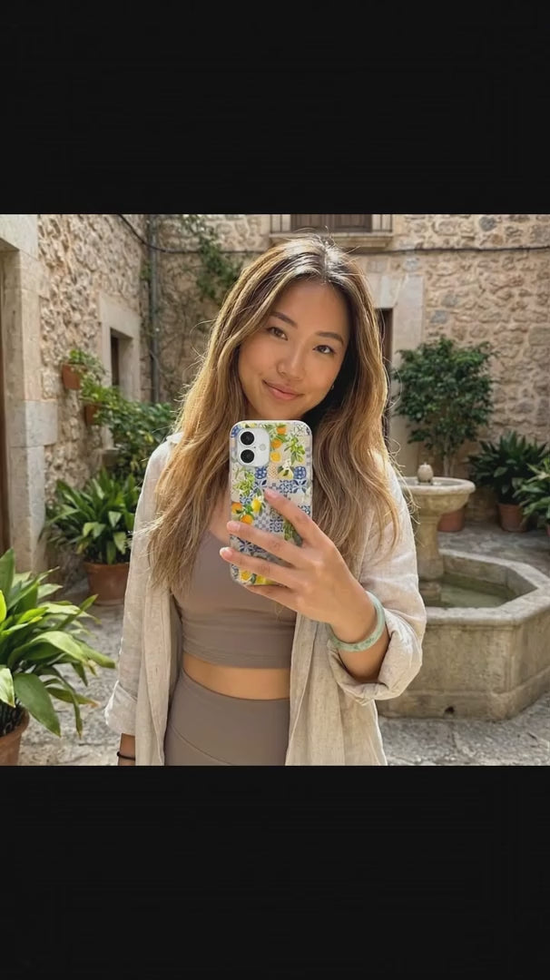 Seashell Amalfi Fruits iPhone 15 Pro Case - Product video demonstration