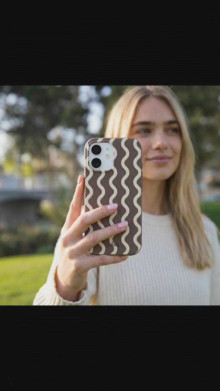 Chocolate Brown Latte Waves iPhone 17 Case - Product video demonstration