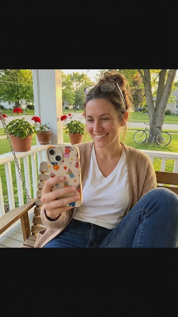 Seashell Cat Clowns iPhone 17 Pro Case - Product video demonstration