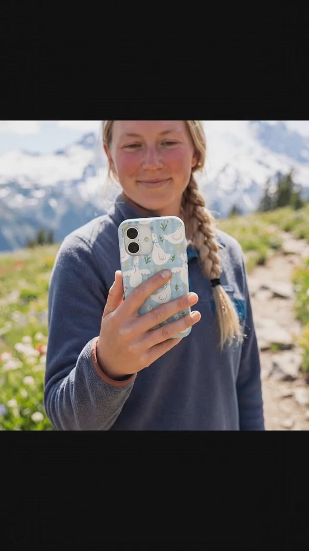 Powder Blue Blooming Quackers iPhone 16 Pro Max Case - Product video demonstration