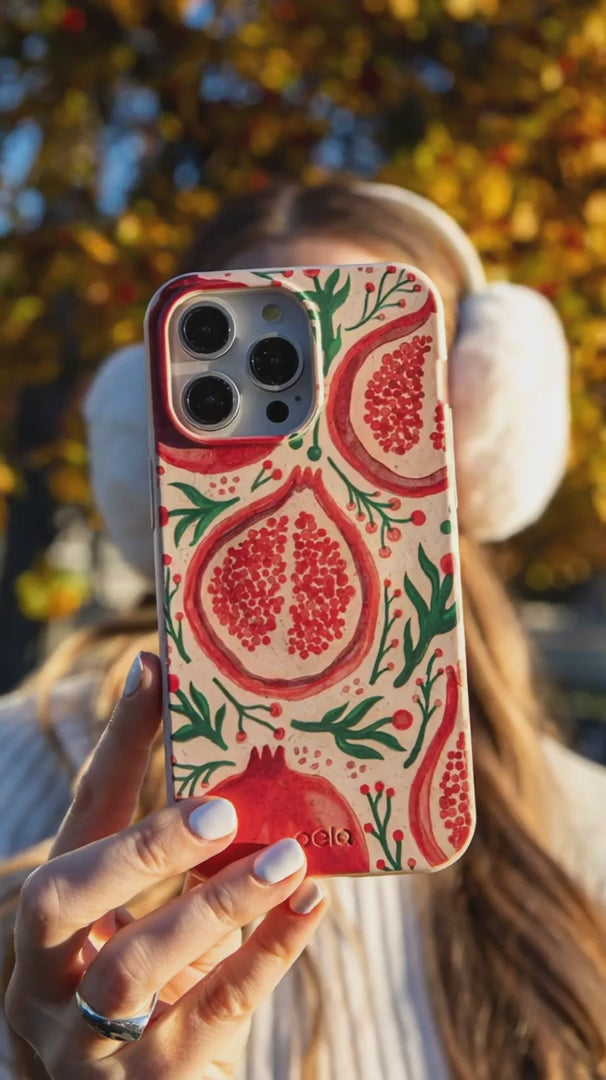 iphone 16 phone cases cute Seashell Pomegranate Cheer iPhone 16 Case – Pela Case