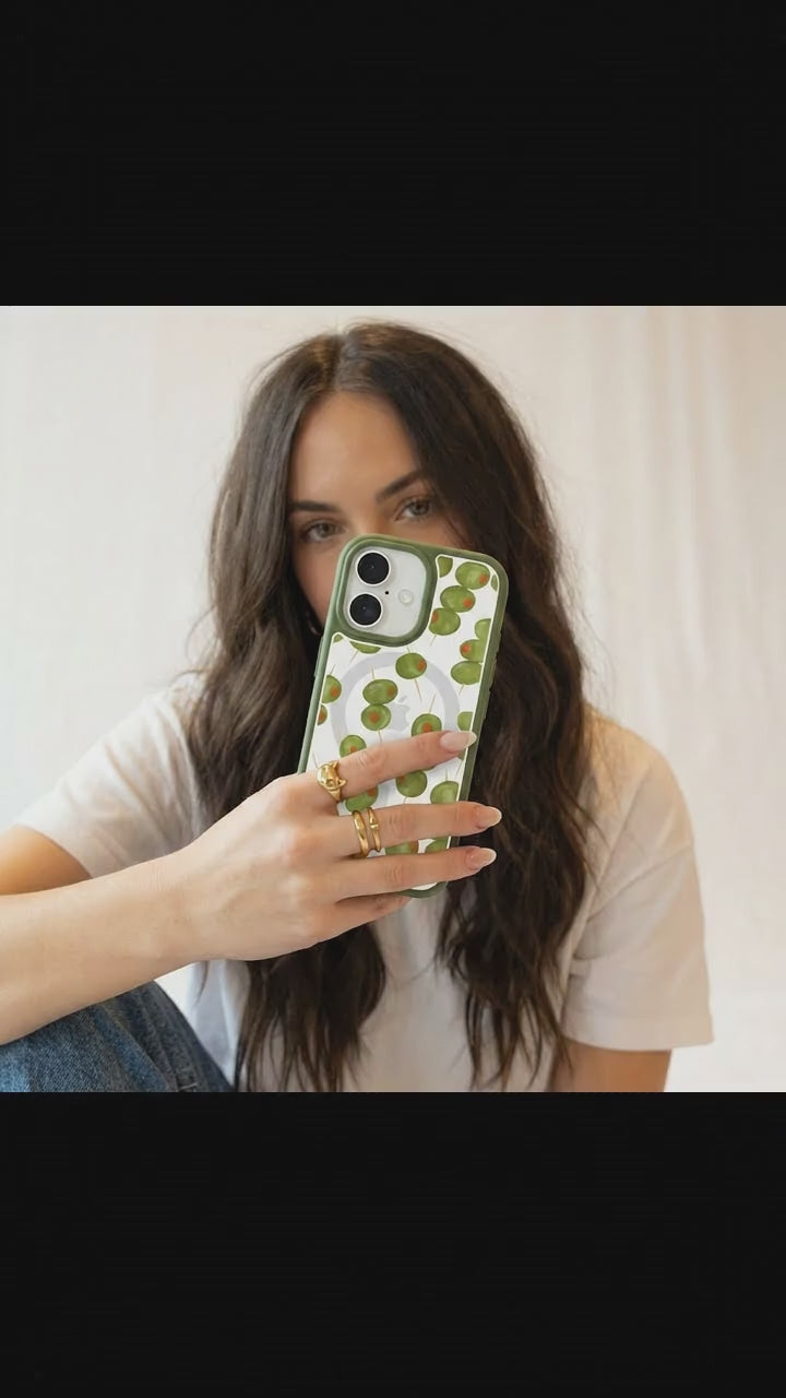 Clear Olive Hour iPhone 17 Case With Forest Floor Ridge (MagSafe included) - Product video demonstration