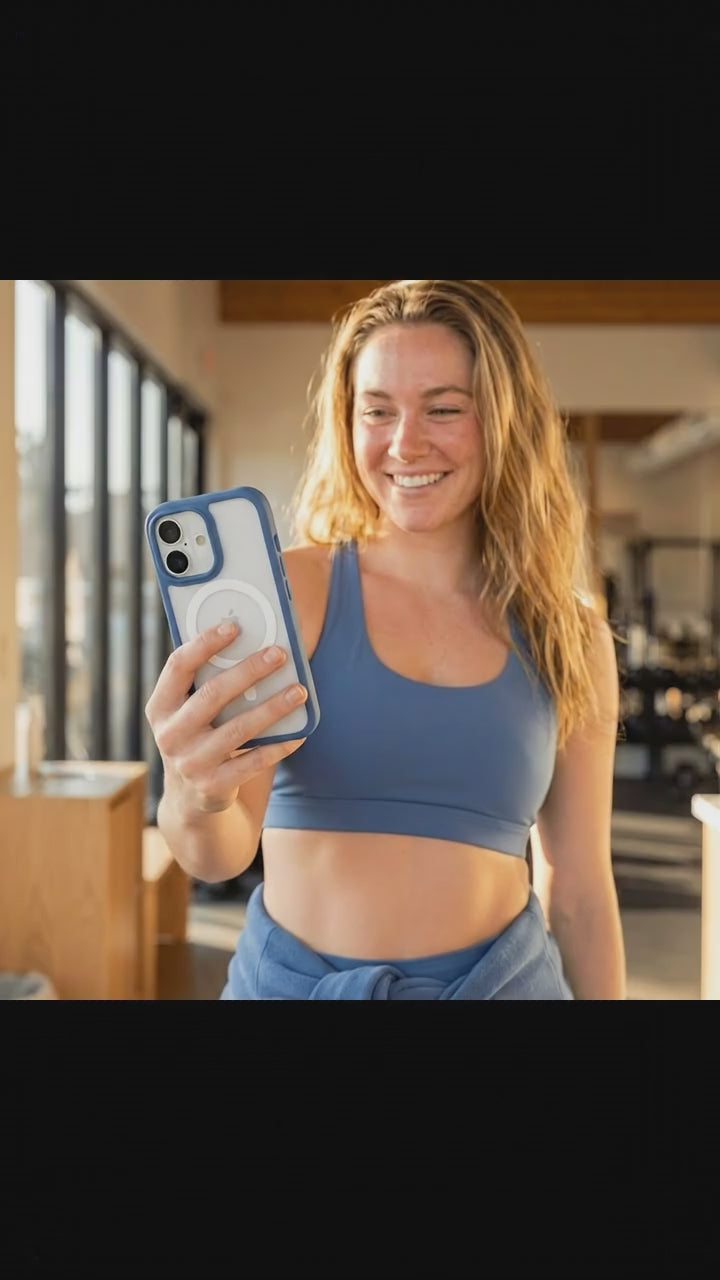 Clear iPhone 17 Case with True Blue Ridge (MagSafe Included) - Product video demonstration