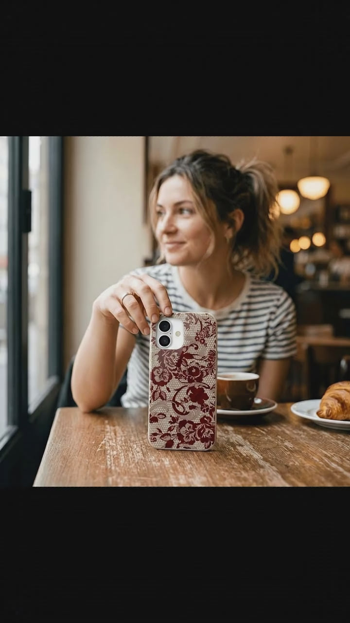 London Fog Crimson Veil iPhone 17 Case - Product video demonstration