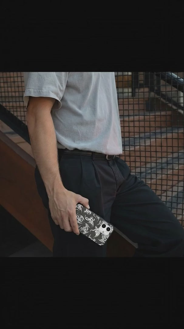 Black Mythical Dragons iPhone 16 Pro Case - Product video demonstration