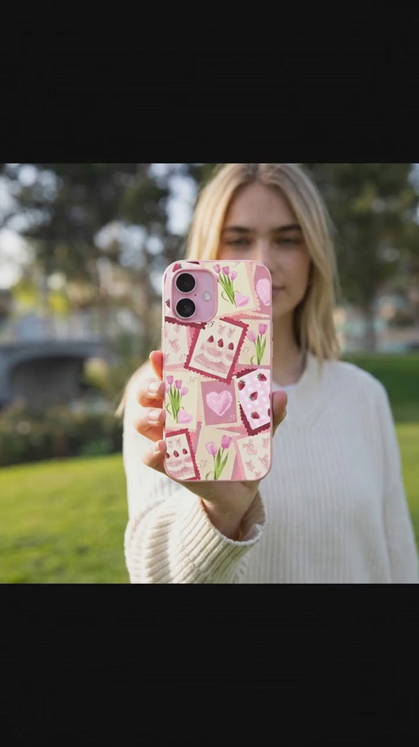 Bubblegum Pink Love Letters iPhone 16 Pro Max Case - Product video demonstration