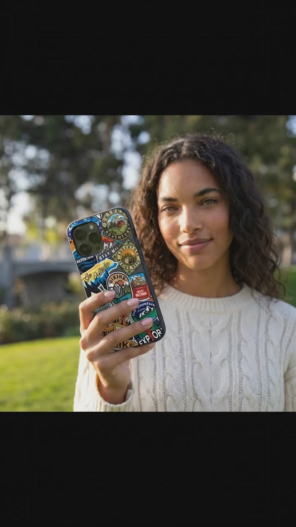 Black Trail Stickers iPhone 17 Pro Case - Product video demonstration