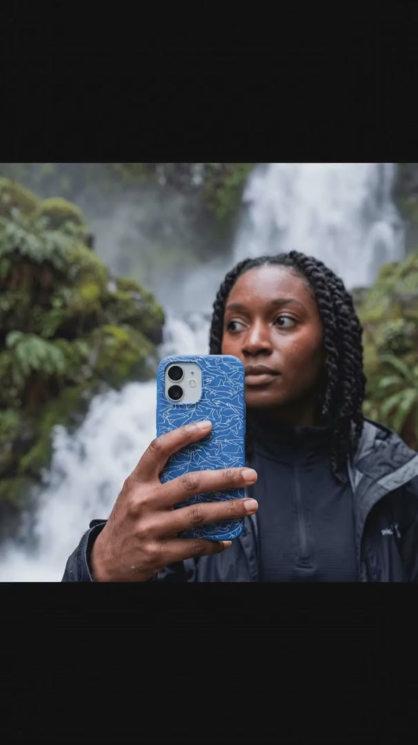 Electric Blue Shark Frenzy iPhone 16 Pro Case - Product video demonstration