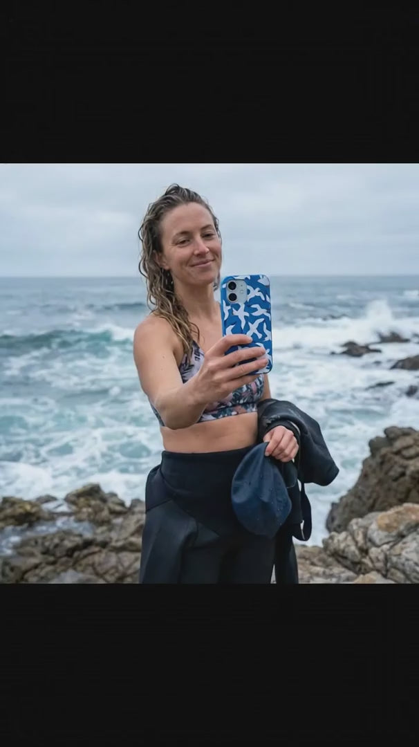 Electric Blue Seagulls iPhone 15 Pro Case - Product video demonstration