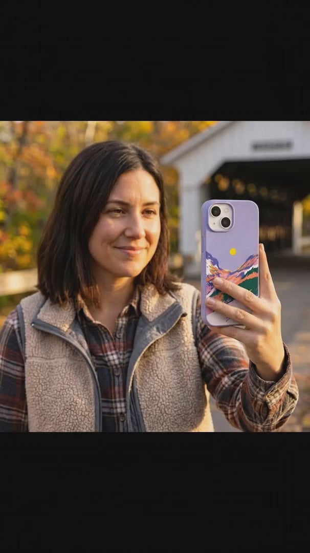 Lavender Alpine Sunset iPhone 15 Pro Case - Product video demonstration