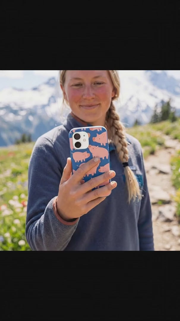 Electric Blue Piggies iPhone 17 Pro Case - Product video demonstration