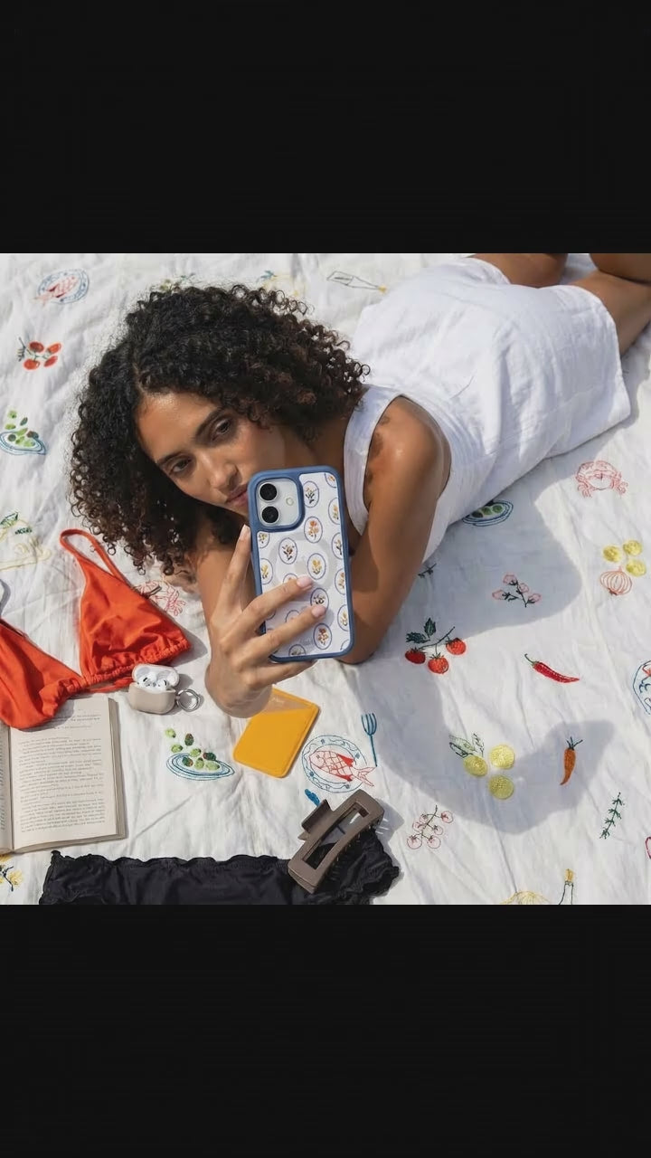 Clear Rosette Frame iPhone 17 Case With True Blue Ridge (MagSafe included) - Product video demonstration