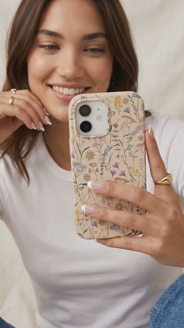 Seashell Dusty Petals iPhone 17 Case - Product video demonstration