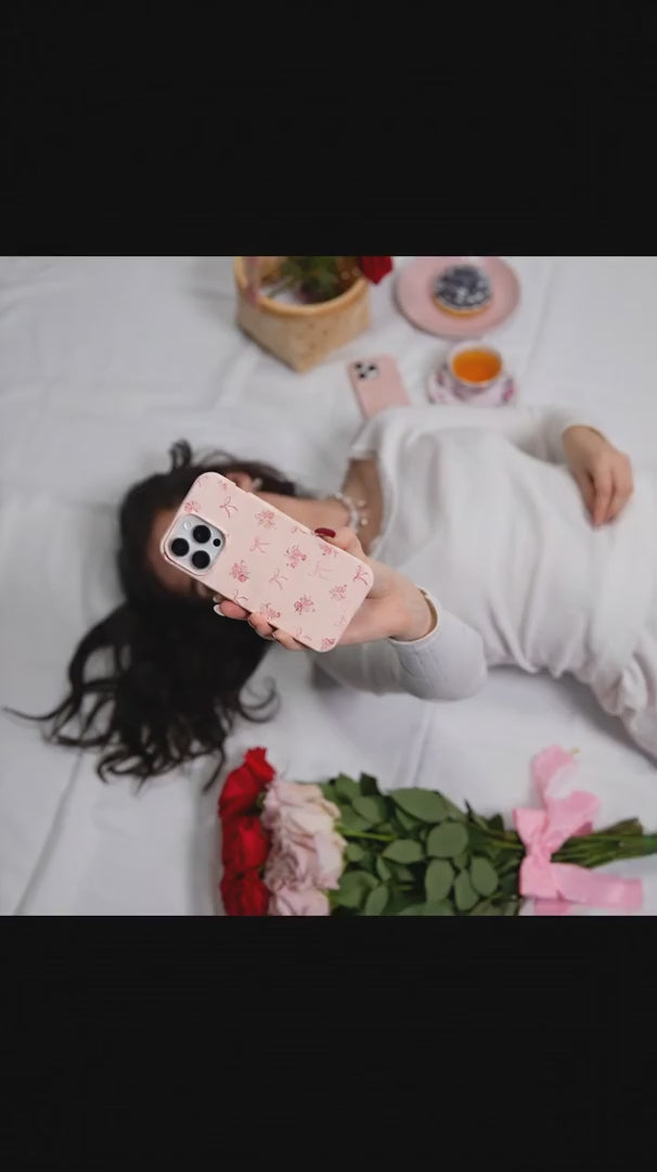 Seashell Roses and Bows iPhone 16 Case - Product video demonstration