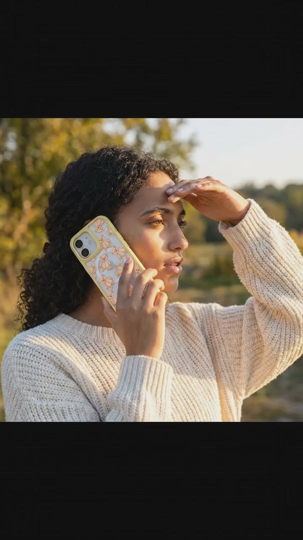 Clear Teddy Love iPhone 17 Pro Case With Sunbeam Ridge (MagSafe included) - Product video demonstration
