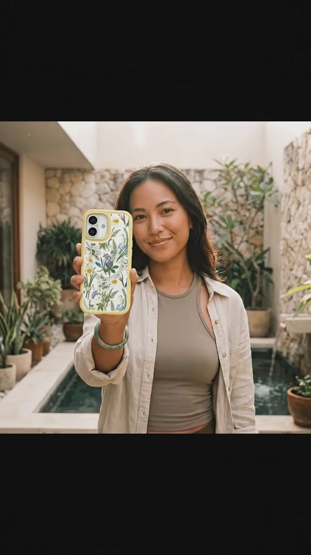 Clear Daffodil Bouquet iPhone 17 Pro Case With Sunbeam Ridge (MagSafe included) - Product video demonstration