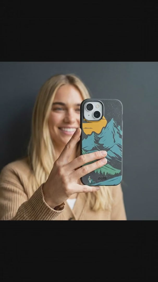 Black Vintage Peaks iPhone 16 Case - Product video demonstration