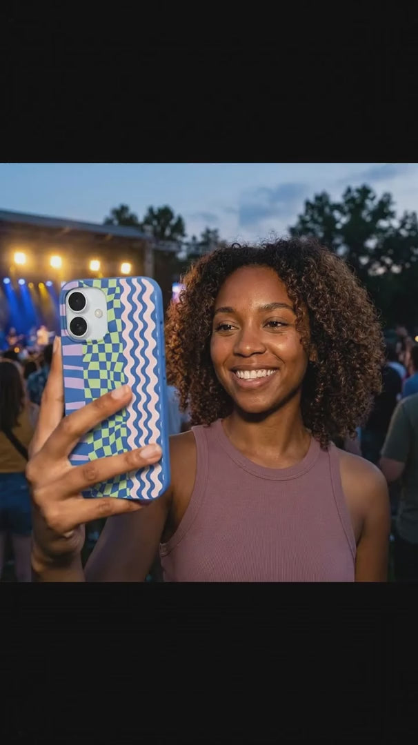 Electric Blue Mixed Up iPhone 15 Pro Case - Product video demonstration