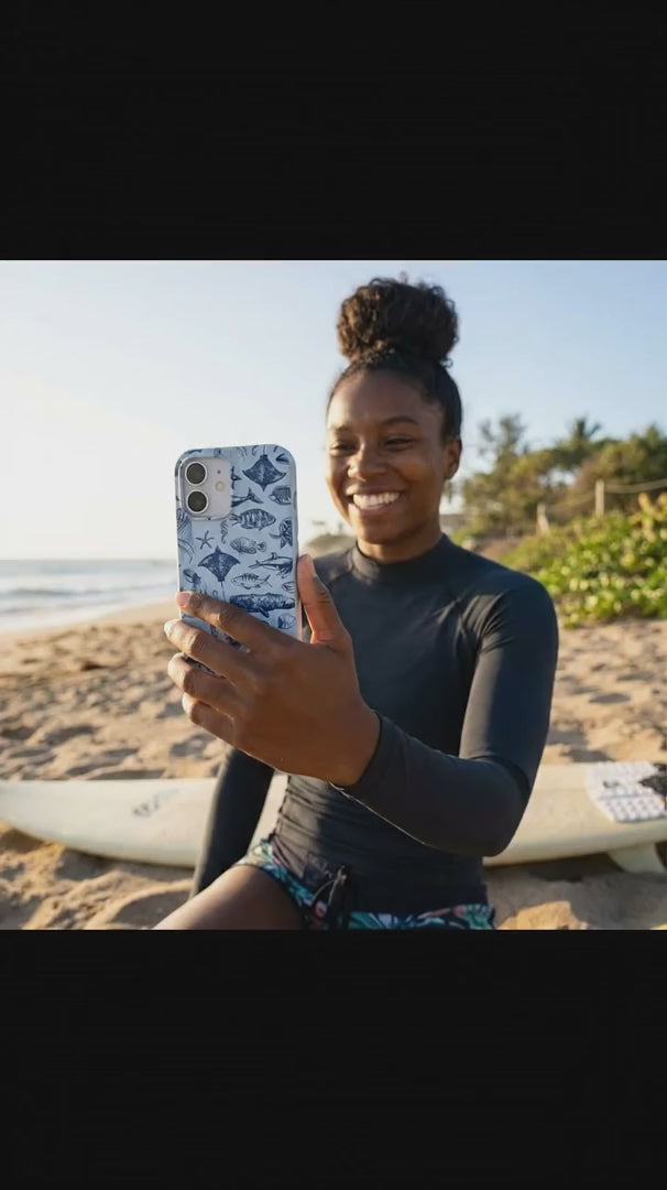 Powder Blue Marine Life iPhone 15 Pro Case - Product video demonstration