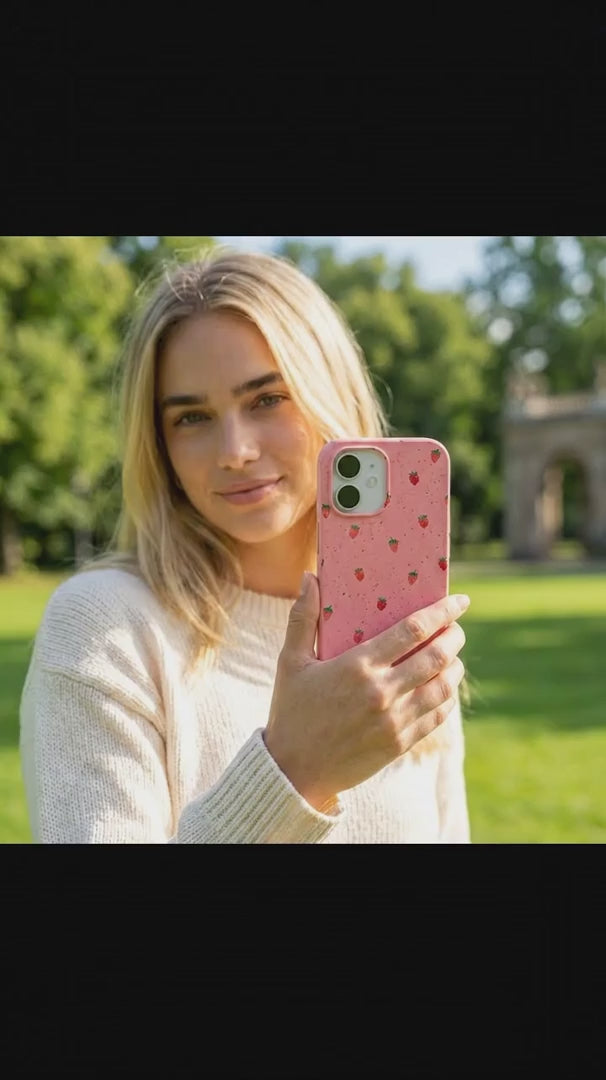 Bubblegum Pink Summer Berries iPhone 15 Case - Product video demonstration
