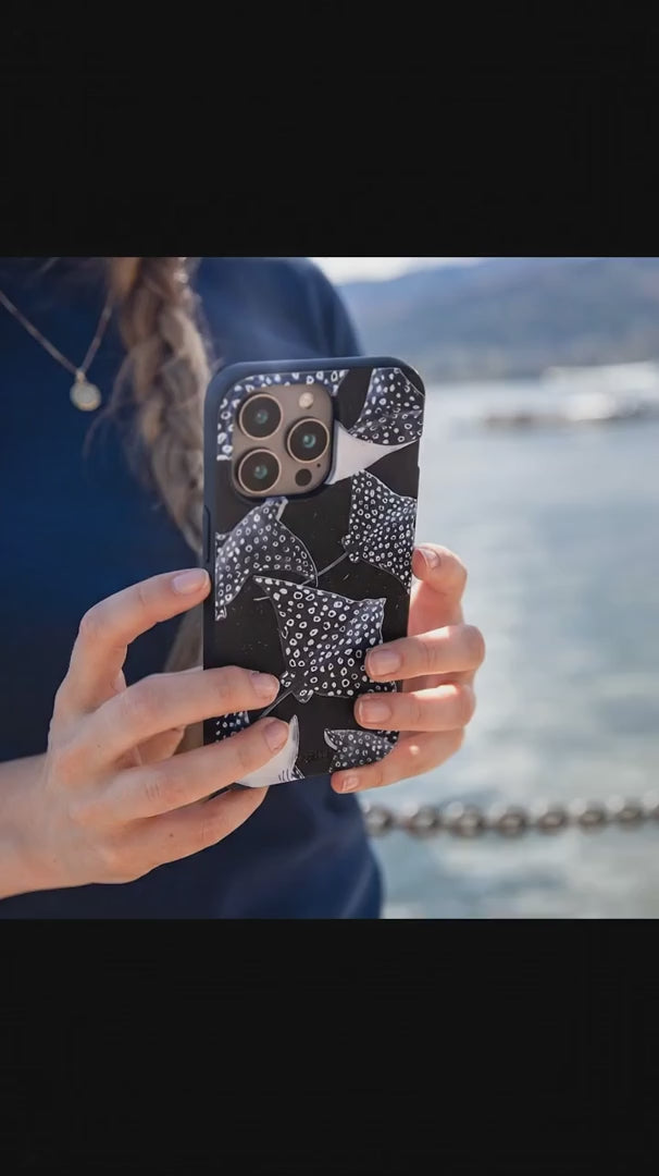 Black Midnight Rays iPhone 15 Pro Case - Product video demonstration