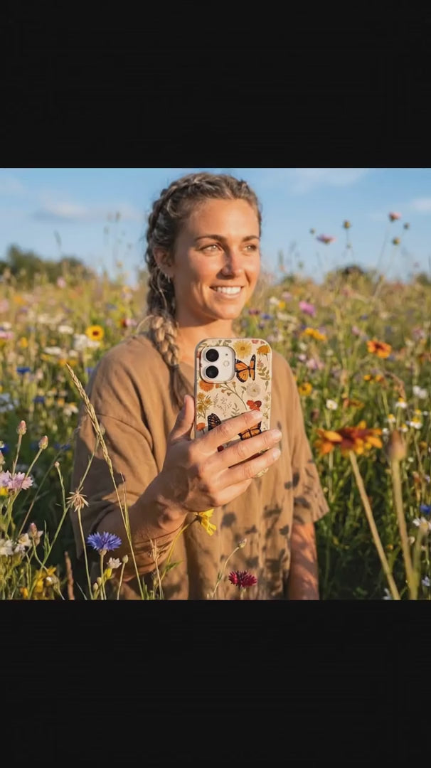 Seashell Monarch Butterfly iPhone 16 Case - Product video demonstration