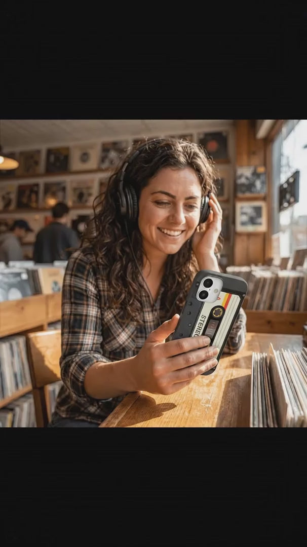 Black Cassette iPhone 16 Case - Product video demonstration