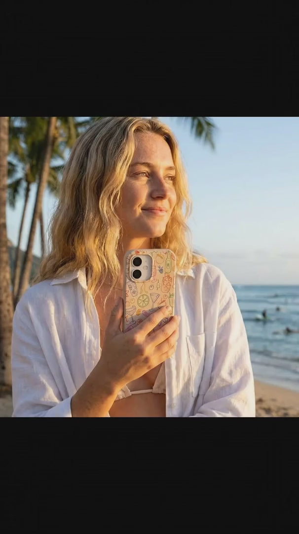 Seashell Happy Hour iPhone 16 Case - Product video demonstration