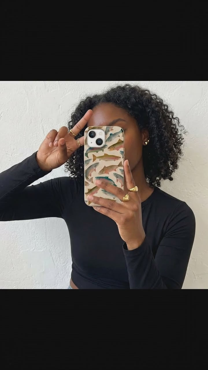 Seashell Rainbow Trout iPhone 17 Case - Product video demonstration