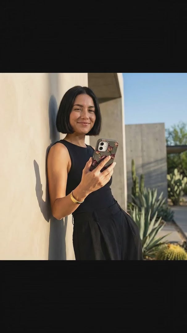 Black Dried Rosebuds iPhone 16 Pro Case - Product video demonstration
