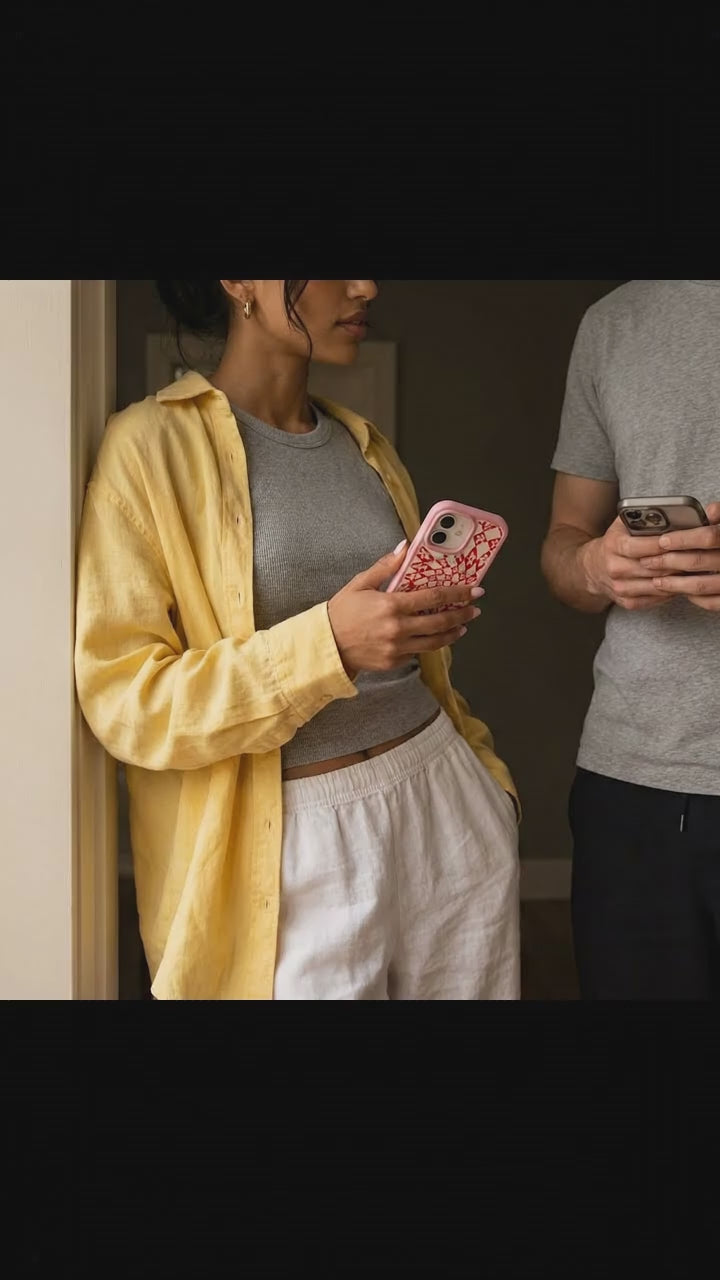 Clear Funky Fleurs iPhone 17 Case With Petal Pink Ridge (MagSafe included) - Product video demonstration