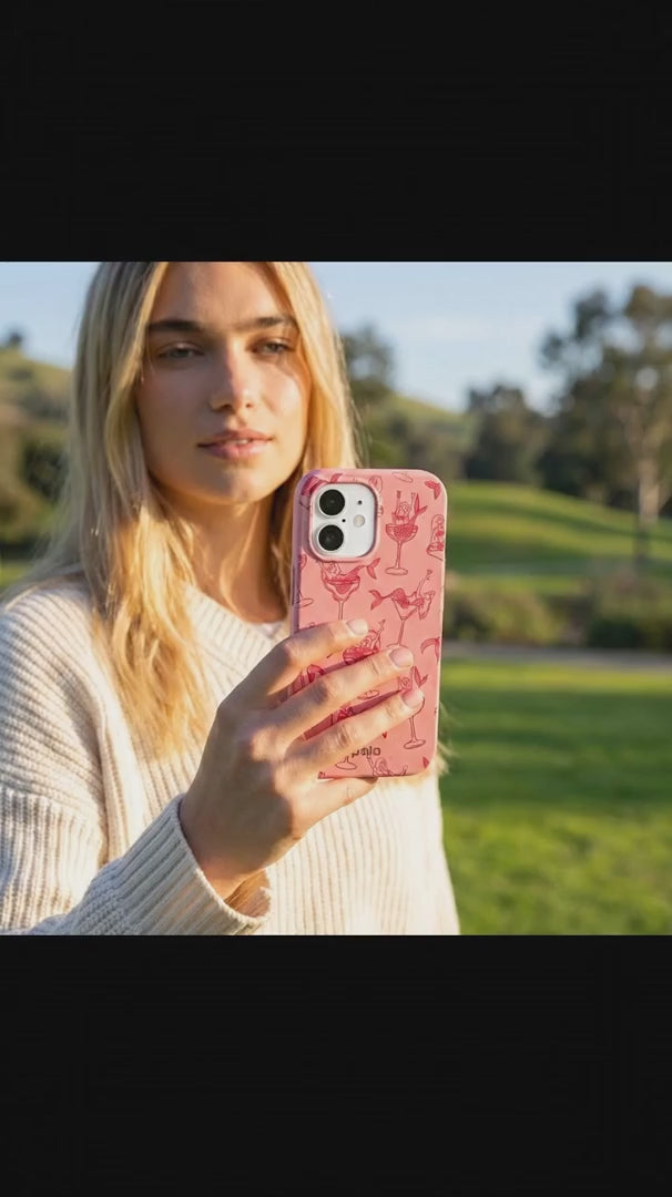 Bubblegum Pink Mermaid Cocktail iPhone 15 Case - Product video demonstration