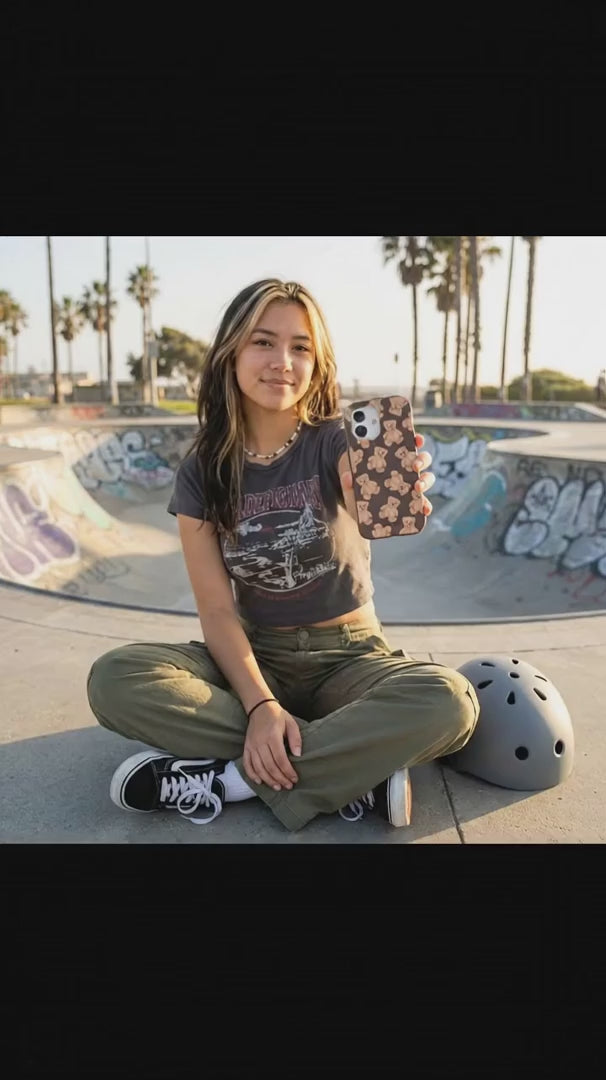 Chocolate Brown Teddy Love iPhone 15 Case - Product video demonstration