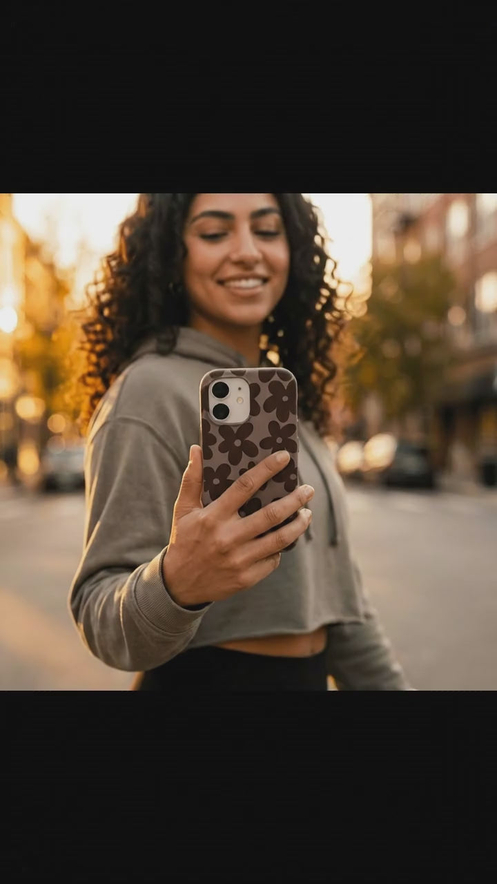 Chocolate Brown Earthy Blooms iPhone 17 Case - Product video demonstration