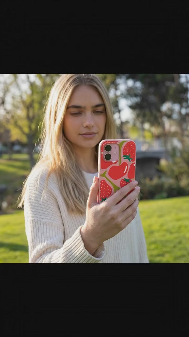 Bubblegum Pink Cherry Berry iPhone 16 Pro Case - Product video demonstration