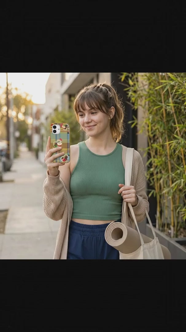 Honey Apple Plaid iPhone 15 Case - Product video demonstration