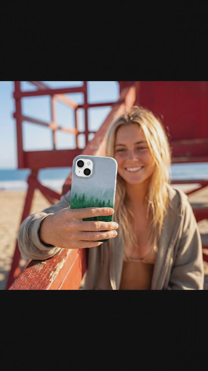 Powder Blue Forest Mist iPhone 17 Case - Product video demonstration