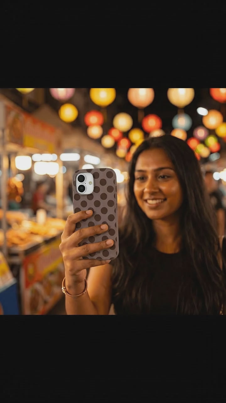 Chocolate Brown Cocoa Sprinkle iPhone 17 Case - Product video demonstration