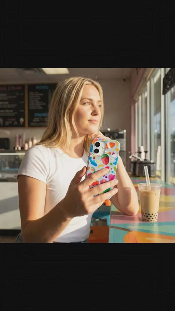 Powder Blue Super Gummies iPhone 15 Plus Case - Product video demonstration