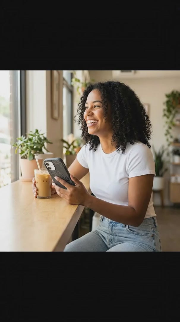 Black Gardenia Lines iPhone 16 Pro Max Case - Product video demonstration