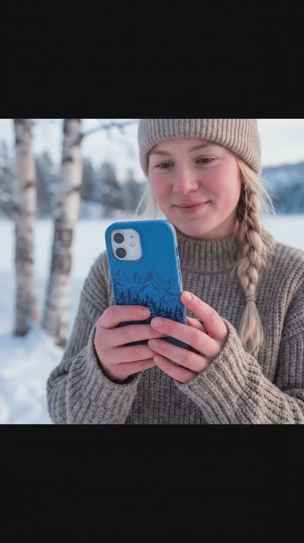 Electric Blue Backcountry Ski iPhone 15 Case - Product video demonstration